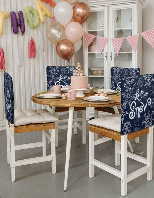 Load image into Gallery viewer, Christmas Chair Covers Set of 4 Snowflake Chair Slipcover Protector Washable
