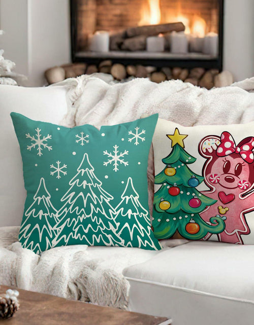 Load image into Gallery viewer, Fahrendom 4-Pack 18x18 Magenta Christmas Gingerbread Man Pillow Covers Set
