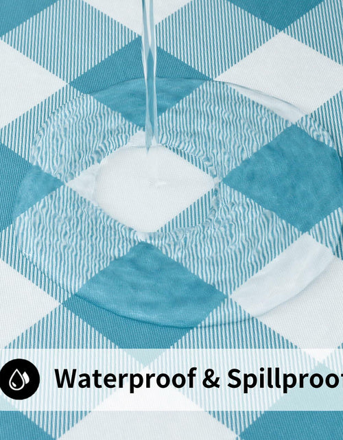 Load image into Gallery viewer, Smiry Rectangle Waterproof Vinyl Picnic Tablecloth 30x72 White Orange Plaid
