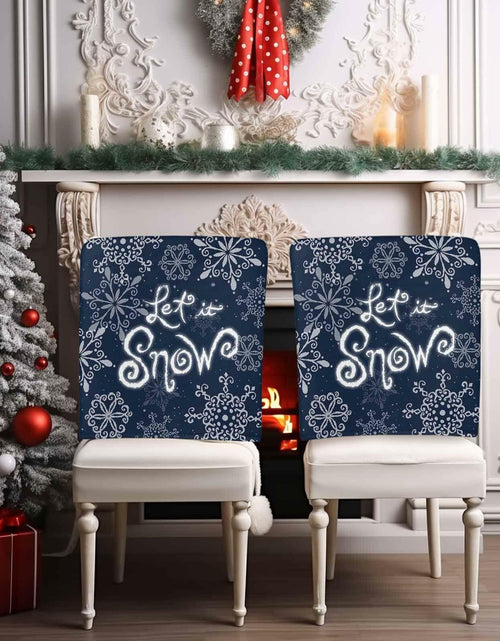 Load image into Gallery viewer, Christmas Chair Covers Set of 4 Snowflake Chair Slipcover Protector Washable
