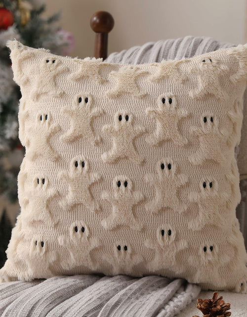 Load image into Gallery viewer, Allorry 2-Pack 18x18 Beige Gingerbread Christmas Pillow Covers Soft Plush Fur
