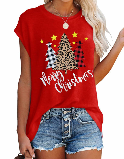 Load image into Gallery viewer, WMZCYXY Womens Tank Top Sleeveless Red Christmas Tree Size L
