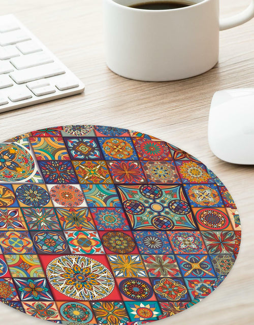 Load image into Gallery viewer, Boho Round Mouse Pad 8.7in Non-Slip Rubber Base Home Office Decor
