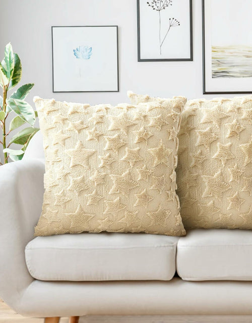 Load image into Gallery viewer, Set of 2 Christmas Pillow Covers 18x18 Cream Beige Plush Velvet Soft Throw
