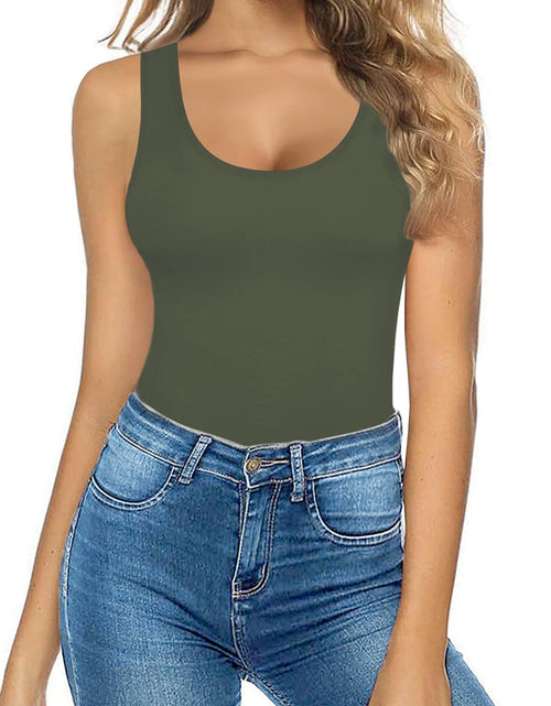 Load image into Gallery viewer, MANGOPOP Women's Sleeveless Black Bodysuit Tank Top Backless Size Small New

