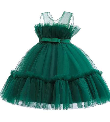 guchoo Girls Christmas Flower Ball Gown Dress Green, Size 12-18 months