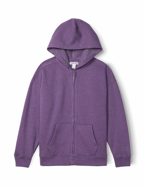 Load image into Gallery viewer, Happy Nation Relaxed Fleece Full Zip Hoodie Purple Haze Medium Sweatshirt
