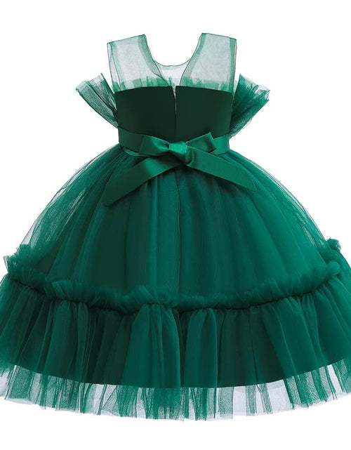 Load image into Gallery viewer, guchoo Girls Christmas Flower Ball Gown Dress Green, Size 12-18 months
