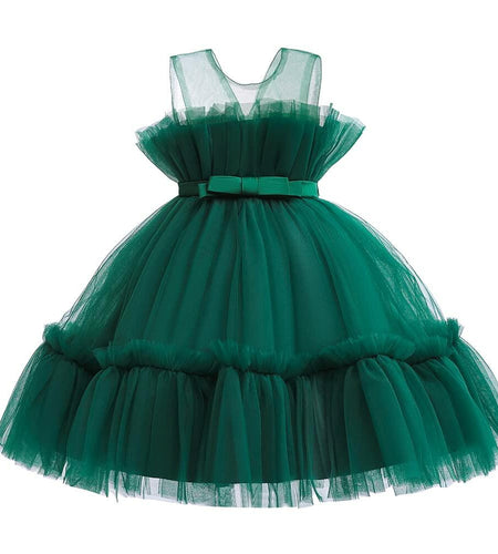 guchoo Girls Christmas Flower Ball Gown Dress Green, Size 12-18 months