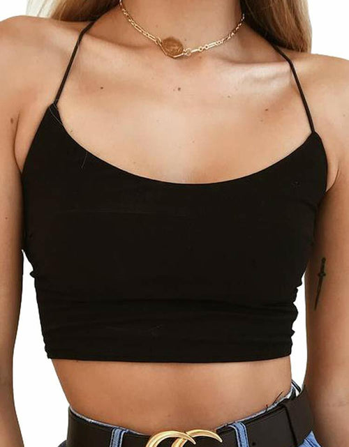 Load image into Gallery viewer, Black Backless Crop Top Stylish Comfortable Sexy Women Size XS
