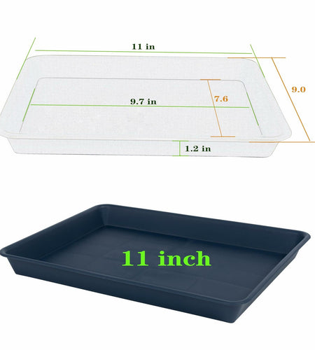 VUWEZ Plant Saucer Tray 11x9in, Heavy Sturdy Plastic Drainage Tray, 1 Pack