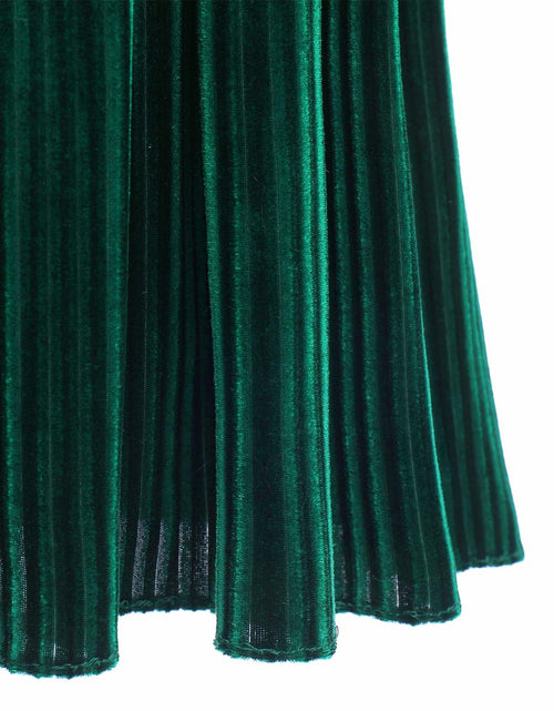 Load image into Gallery viewer, IMEKIS Toddler Velvet Christmas Dress Dark Green Long Sleeve Size 2-3T
