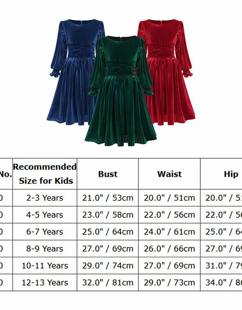 Load image into Gallery viewer, IMEKIS Toddler Velvet Christmas Dress Dark Green Long Sleeve Size 2-3T
