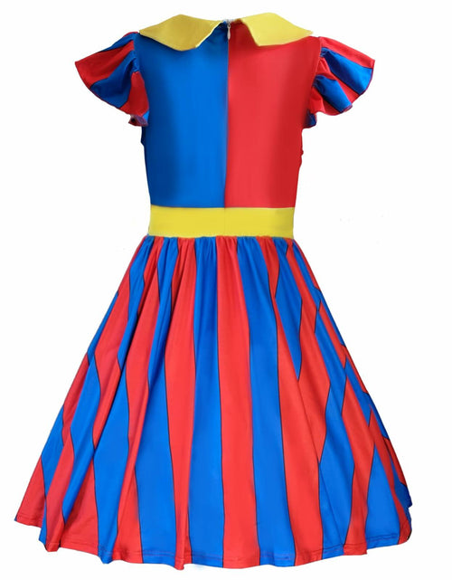 Load image into Gallery viewer, FINASKASU Girls Clown Costume 4 Pcs Set, Halloween Costume 5-6Y
