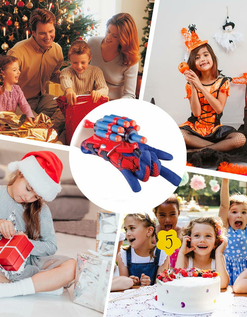 Load image into Gallery viewer, XEUOME Spider Gloves Web Shooter Toy Kids Wrist Set Black
