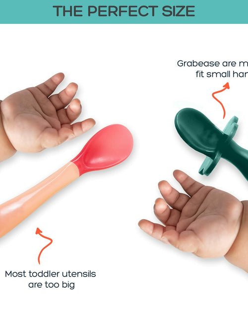 Load image into Gallery viewer, Grabease Baby Spoons &amp; Toddler Utensils - BPA-Free &amp; Phthalate-Free - Green
