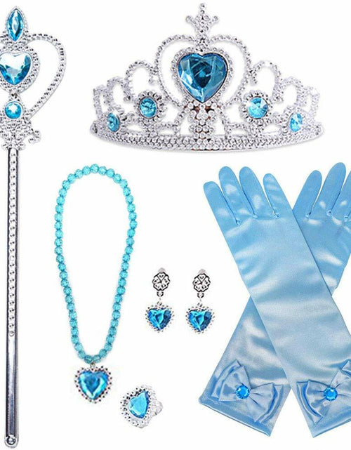 Load image into Gallery viewer, AMOR 8PCS Princess Dress Up Jewelry Set Toddler Girls Gloves Tiara
