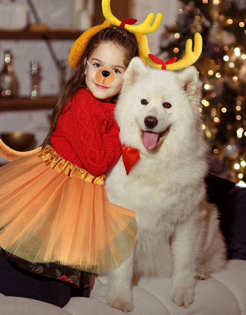 Load image into Gallery viewer, PAJXNJC Deer Antler Headband Set Yellow Christmas Party Favors Nose Bow Tail

