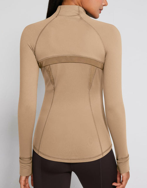Load image into Gallery viewer, AVGO Womens Running Jacket Full Zip Slim Fit Brown Lightweight Size XS
