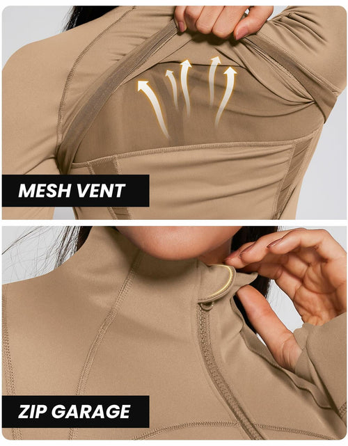 Load image into Gallery viewer, AVGO Womens Running Jacket Full Zip Slim Fit Brown Lightweight Size XS
