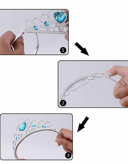 Load image into Gallery viewer, AMOR 8PCS Princess Dress Up Jewelry Set Toddler Girls Gloves Tiara
