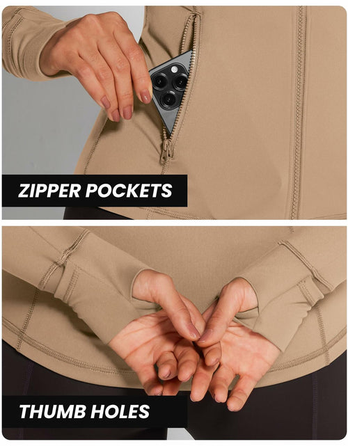 Load image into Gallery viewer, AVGO Womens Running Jacket Full Zip Slim Fit Brown Lightweight Size XS
