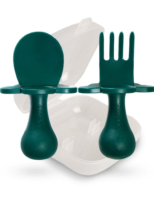 Load image into Gallery viewer, Grabease Baby Spoons &amp; Toddler Utensils - BPA-Free &amp; Phthalate-Free - Green
