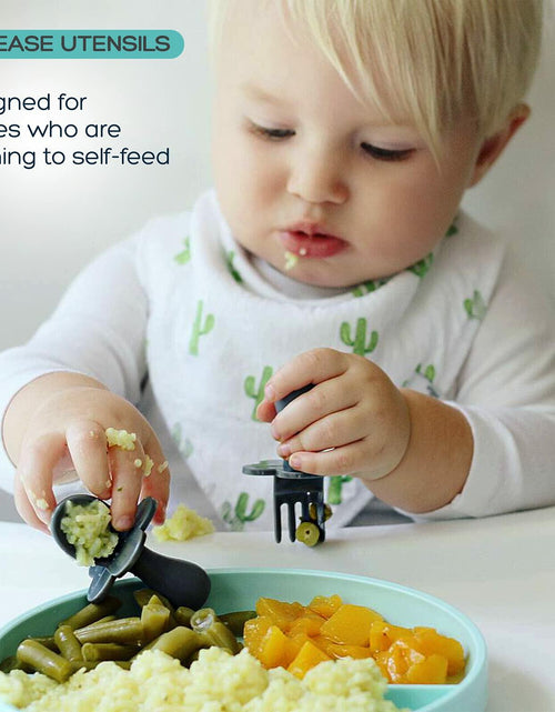 Load image into Gallery viewer, Grabease Baby Spoons &amp; Toddler Utensils - BPA-Free &amp; Phthalate-Free - Green
