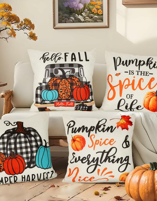 Load image into Gallery viewer, Soyezletop Thanksgiving Decor Set 5pcs Pillows 18x18in &amp; Table Runner
