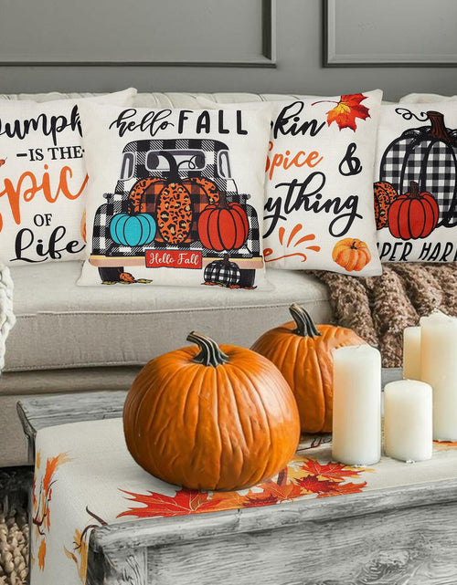 Load image into Gallery viewer, Soyezletop Thanksgiving Decor Set 5pcs Pillows 18x18in &amp; Table Runner
