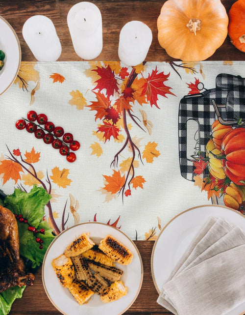 Load image into Gallery viewer, Soyezletop Thanksgiving Decor Set 5pcs Pillows 18x18in &amp; Table Runner
