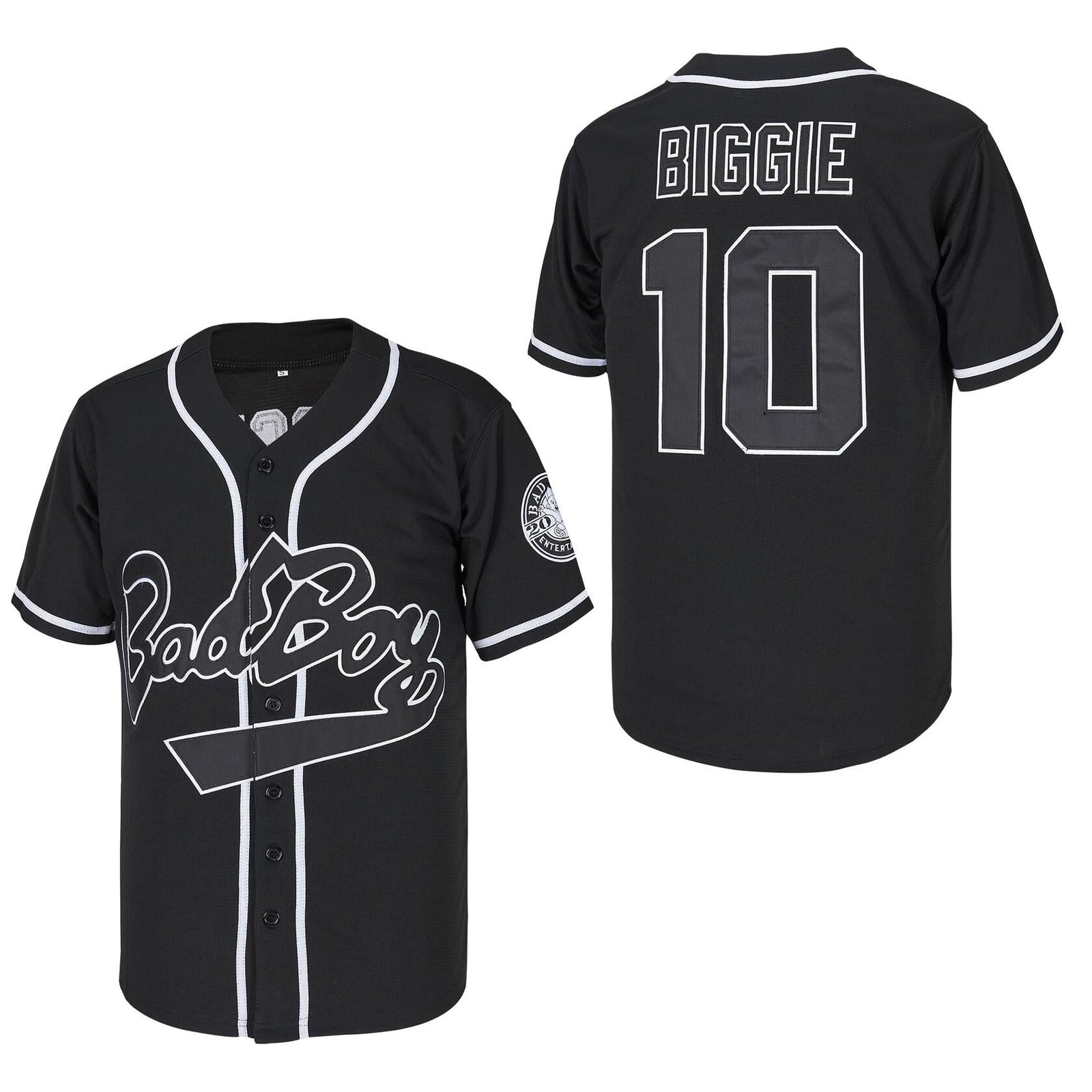 ACAIL Biggie Bad Boy Movie Baseball Jersey Stitched Black Size M