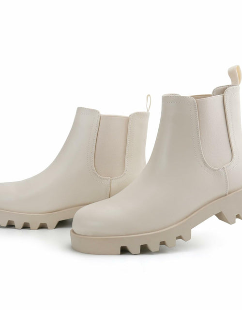 Load image into Gallery viewer, firelli Women Ankle Booties Chelsea Combat Slip On Winter Boots 7W Ivory
