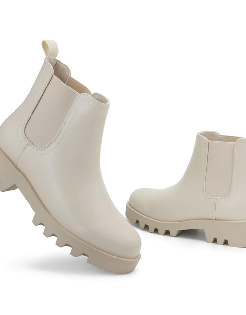 Load image into Gallery viewer, firelli Women Ankle Booties Chelsea Combat Slip On Winter Boots 7W Ivory
