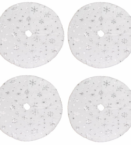 4pcs 15" Christmas Tree Skirt Set Mini Holiday Decoration