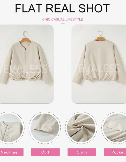 Load image into Gallery viewer, EVALESS X-Large Apricot Crop Windbreaker Jacket Fall 2024 Bomber Jacket
