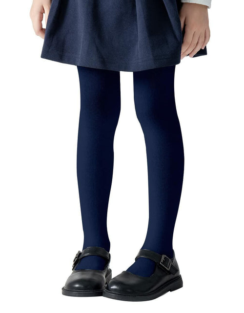 Load image into Gallery viewer, hakugoo Girls Tights 2 Pack Navy Toddler Cotton 2-4 Years
