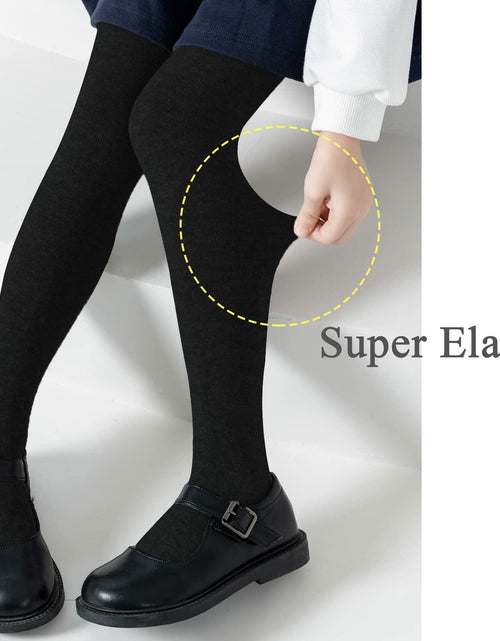 Load image into Gallery viewer, hakugoo Girls Tights 2 Pack Navy Toddler Cotton 2-4 Years

