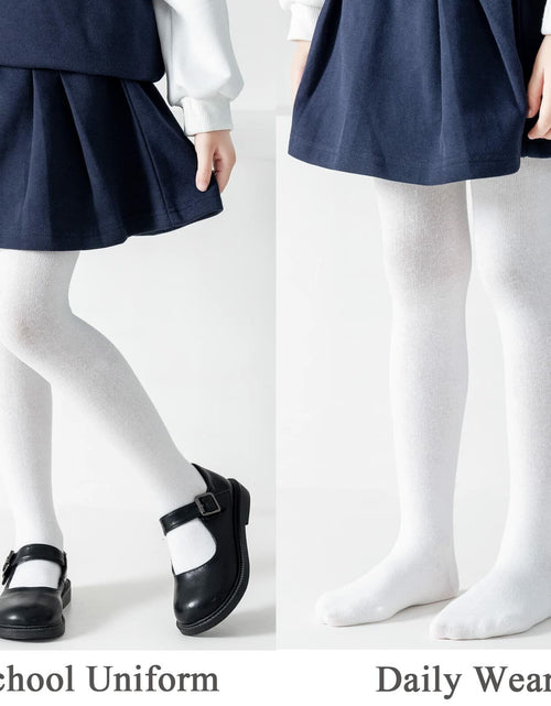 Load image into Gallery viewer, hakugoo Girls Tights 2 Pack Navy Toddler Cotton 2-4 Years

