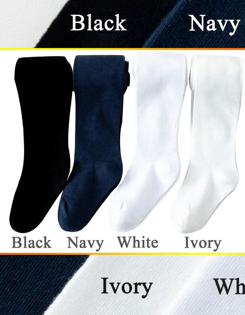 Load image into Gallery viewer, hakugoo Girls Tights 2 Pack Navy Toddler Cotton 2-4 Years

