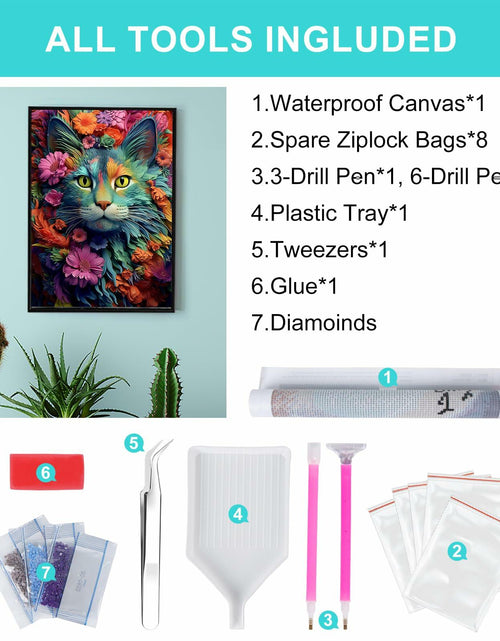 Load image into Gallery viewer, Camocin Cat Diamond Painting Kit DP-05 12x16in Full Drill 5D Crystal Art
