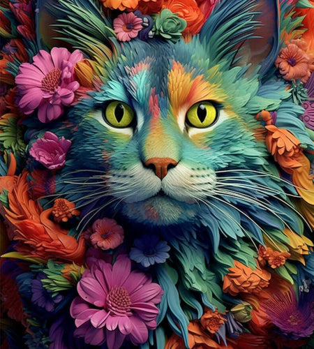 Camocin Cat Diamond Painting Kit DP-05 12x16in Full Drill 5D Crystal Art