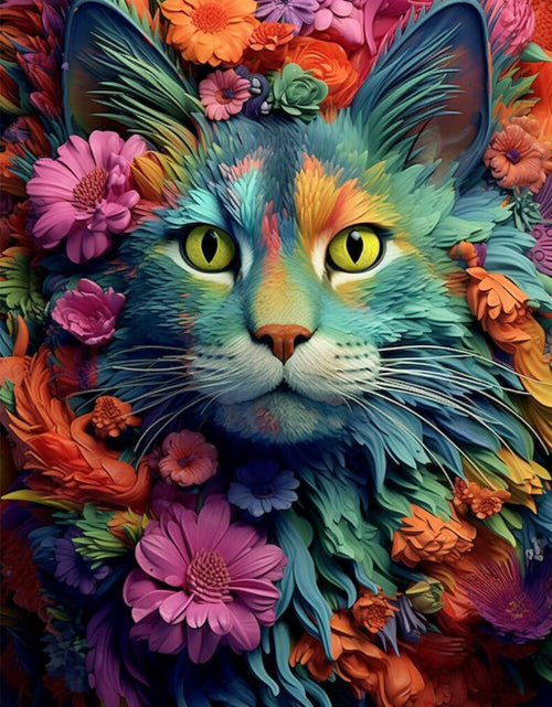 Load image into Gallery viewer, Camocin Cat Diamond Painting Kit DP-05 12x16in Full Drill 5D Crystal Art
