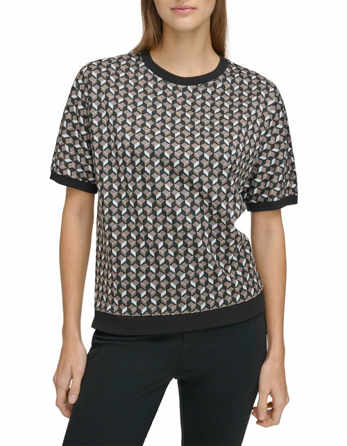 Load image into Gallery viewer, Andrew Marc Sport Women's Short Sleeve Sweatshirt Taupe Combo Medium

