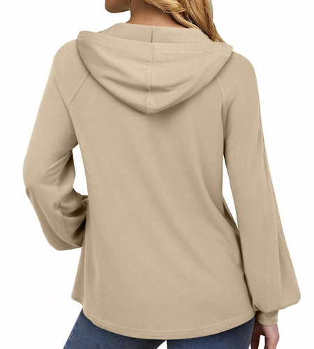 VALOLIA Women's Long Sleeve Tunic Top Ivory Cream Size M
