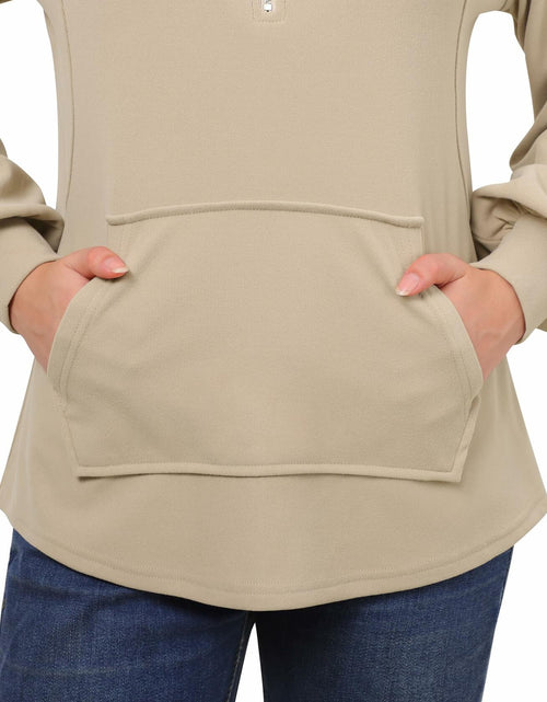 Load image into Gallery viewer, VALOLIA Women's Long Sleeve Tunic Top Ivory Cream Size M
