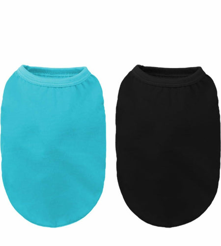 2-Pack Cotton Dog Shirt Small Dogs Soft Breathable Sleeveless Vest Apparel