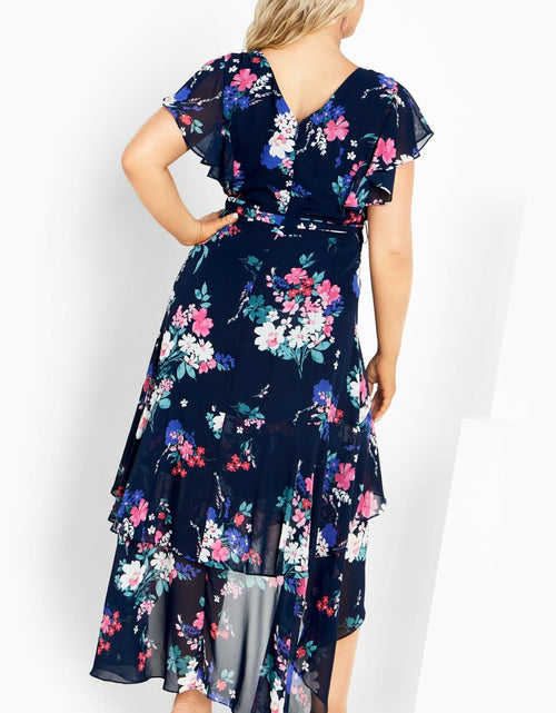 Load image into Gallery viewer, City Chic Plus Size Margot Print Maxi Dress Navy Lotte Bouquet Size 24 New
