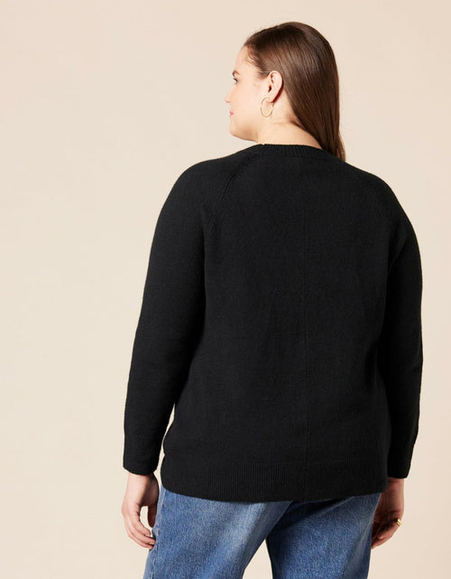 Load image into Gallery viewer, Amazon Essentials Women's Crewneck Sweater Classic Fit Soft Touch Black Size 2X
