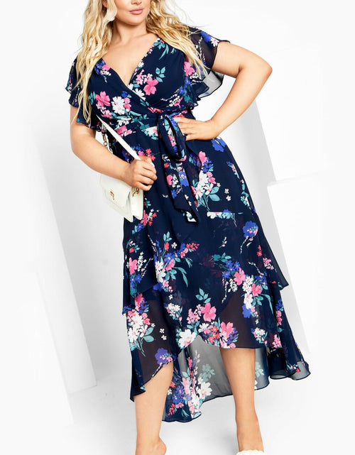 Load image into Gallery viewer, City Chic Plus Size Margot Print Maxi Dress Navy Lotte Bouquet Size 24 New
